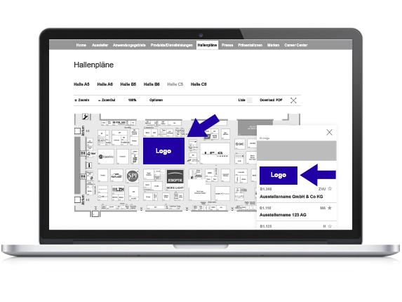 Logo on the online hall plan